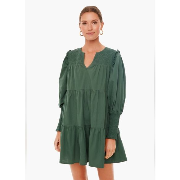 Tuckernuck Dresses & Skirts - Tuckernuck Pomander Place Jaguar Green Ceci Tiered Dress Size Medium